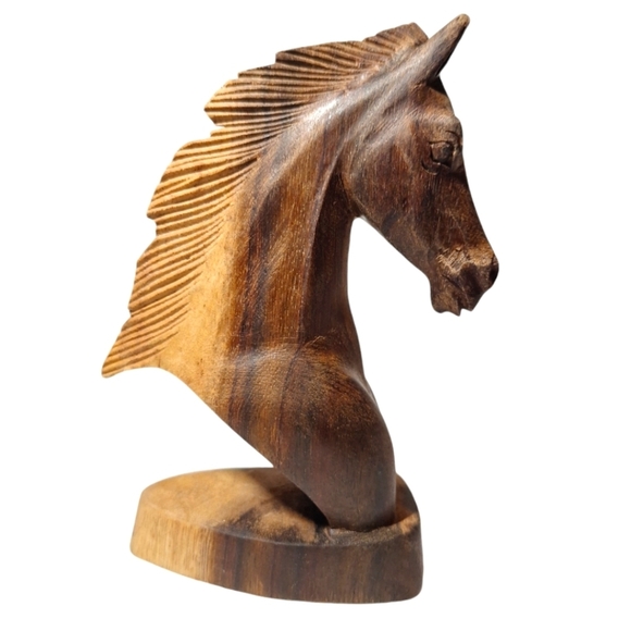 Other - Vintage Hand Carved Teak Horse Head